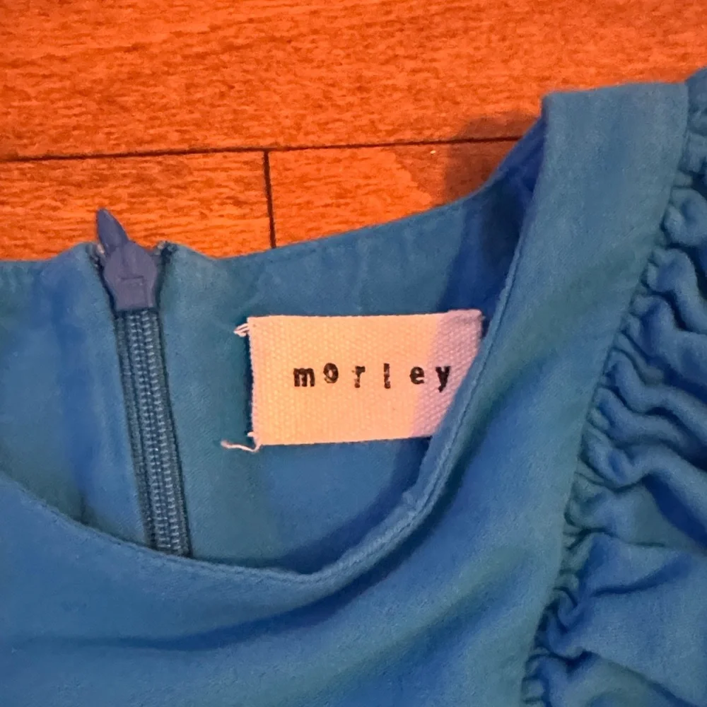 Morley Girl’s Vintage Vibrant Blue Ruffled Dress‎ size 8 100% cotton - Picture 2 of 4